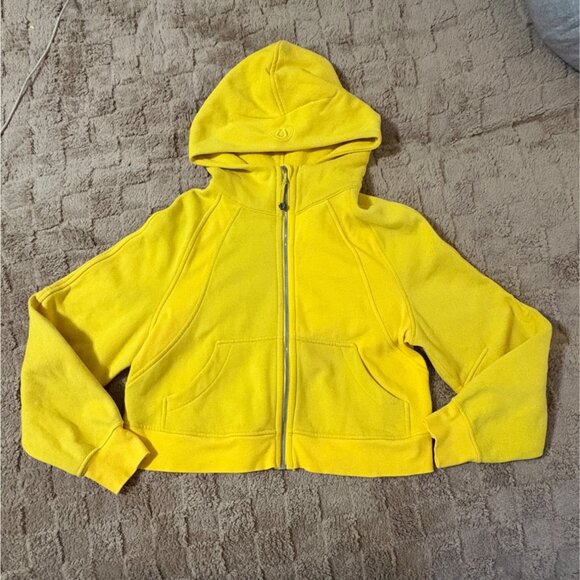 NWD Lululemon Scuba Oversized Cropped Full-Zip Hoodie Jacket Utility Yellow XS/S - Picture 1 of 11